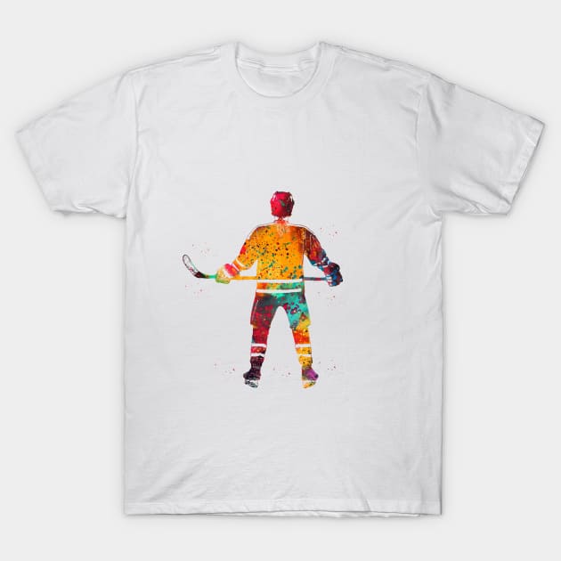 Hockey Player Girl T-Shirt by erzebeth